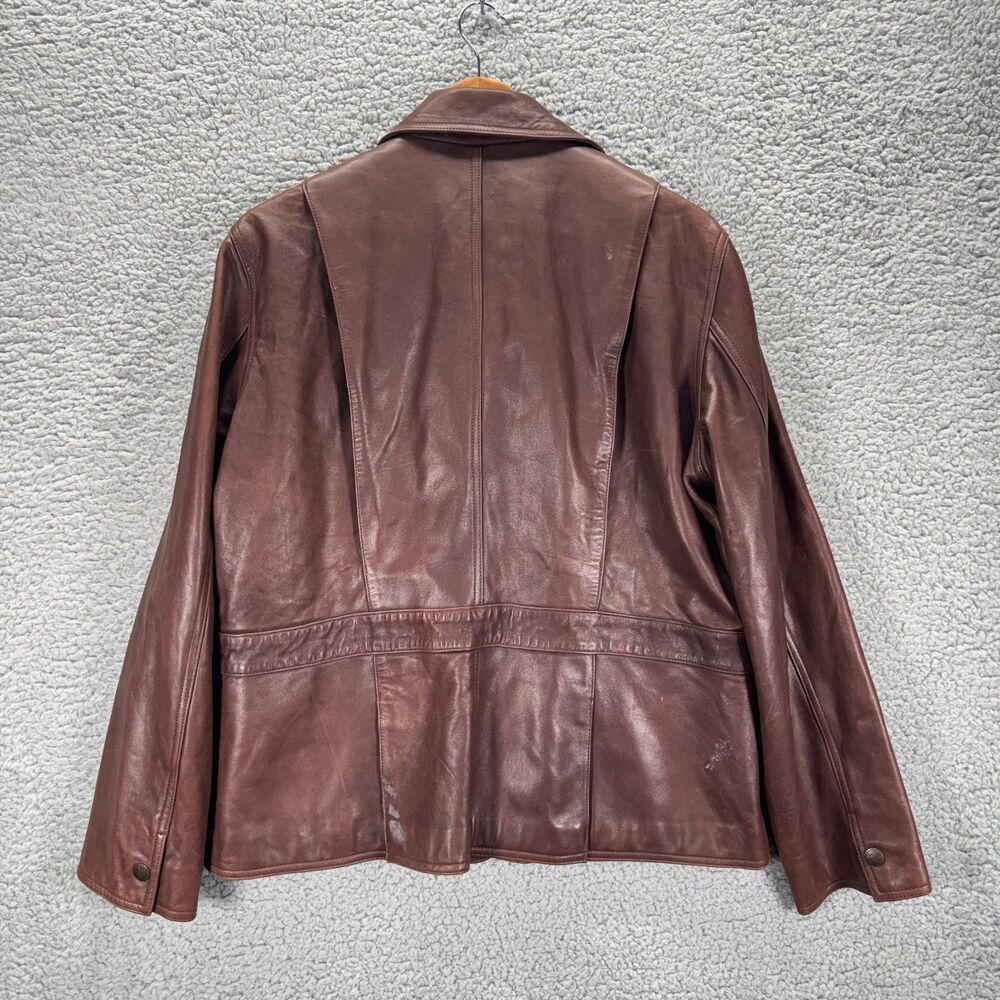 Lauren Ralph Lauren Brown Leather Jacket Women's Size 2X - Picture 9 of 12